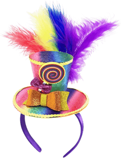 Rainbow Mini Top Hat Headband Mardi Gras Feathers Sparkling Sequins Tiny Hat Fascinator for Women Gril Cocktail Tea Party Hat for Gay Pride Month LGBTQ Lesbians Parade Party