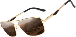 KINGSEVEN 2022 Brand Classic Square Polarized Sunglasses Men's Driving Male Sun Glasses Eyewear UV Blocking Oculos N7906 Brown