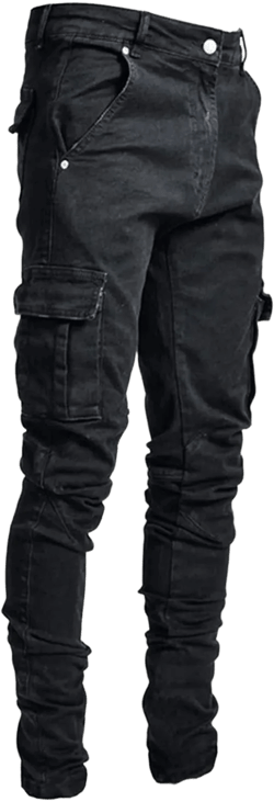 Maiyifu-GJ Men's Skinny Slim Fit Jeans Stretch 6 Pockets Denim Pencil Pants Casual Hip Hop Side Pocket Jean Trousers 3X-Large Black 1