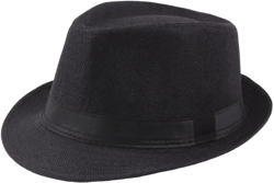 Fedora Hat for Men Spring Summer Sun Hats Teardrop Fedora with Black Bands Costume Accessory for Elders Teens Youths black white fedora hat for men with bands 1920s gangster hats small