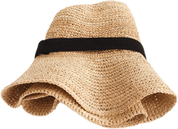 Wide-brim packable straw hat - STRAW