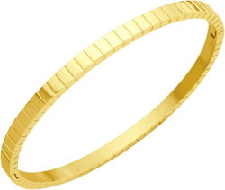 555Jewelry 4mm Sparkly Stainless Steel Solid Hinged Bangle Bracelet for Women Gold