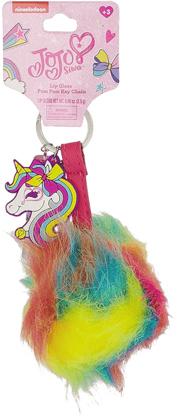 JoJo Siwa Unicorn Rainbow Pom Lip Gloss Keychain