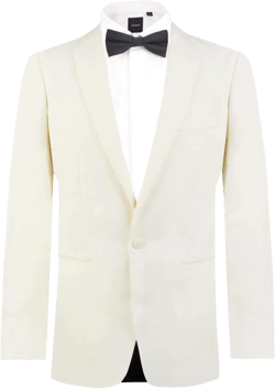 Dobell Mens White Tuxedo Dinner Jacket Regular Fit Notch Lapel-58L