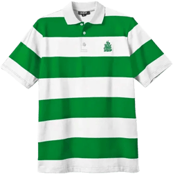 New Deal Striped Men's Polo Tee Green/White