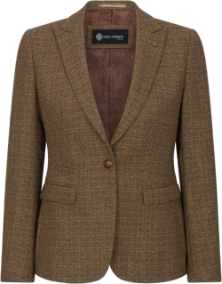 Women's Blazer Brown Tweed Tailored Fit Formal Jacket 18 Brown