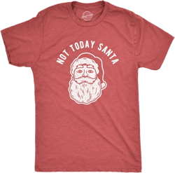 Mens Not Today Santa T Shirt Funny Christmas Party Holiday Graphic Tee - Crazy Dog Men's T Shirt Red L