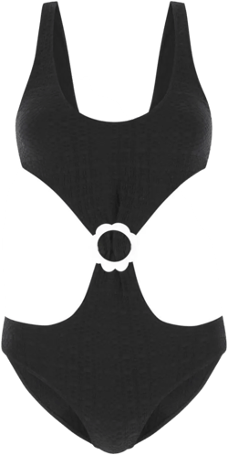 stretch terry scallop swimsuit