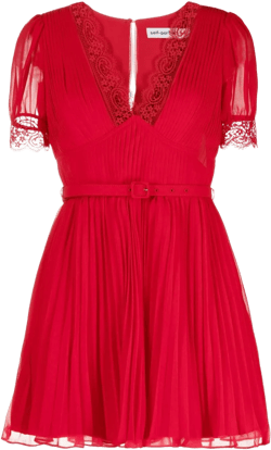 lace-trim A-line minidress
