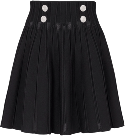 ribbed-knit pleated skater skirt