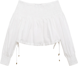 Gathered off-the-shoulder blouse