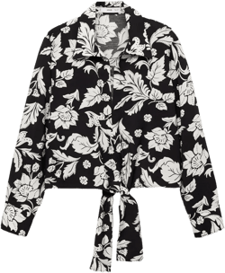 Floral-print blouse with knot detail