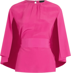 belted crepe de chine blouse