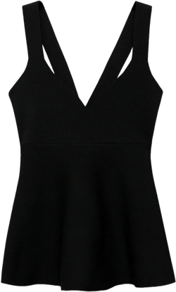 Fine-knit peplum top