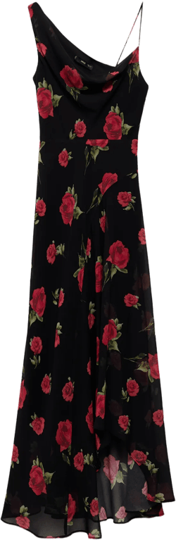 Long floral-print dress
