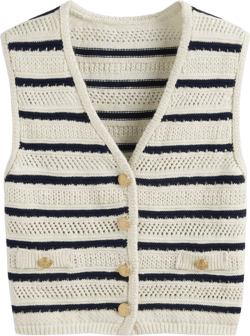 Knit V-neck Striped Vest