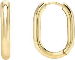 Zoe Lev 14K Yellow Gold Thick Oval Hoop Earrings