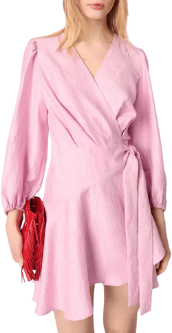 Maje Linen Wrap Dress