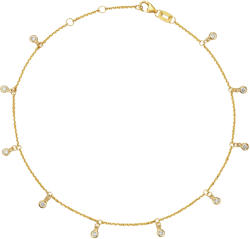 Bloomingdale's Fine Collection Diamond Bezel Droplet Ankle Bracelet in 14K Yellow Gold, 0.25 tcw 