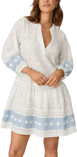 Shoshanna Eyelet Border Umbrella Swim Cover-Up Dress