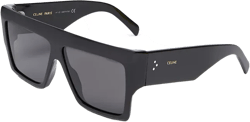 CELINE Polarized Flat Top Square Sunglasses, 57mm