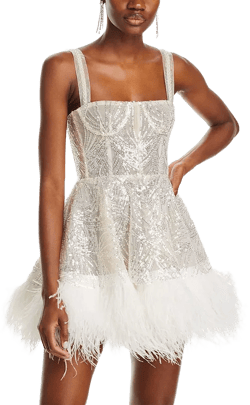 BRONX AND BANCO Mademoiselle Beaded Bustier Mini Dress