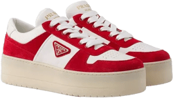 Prada Women's Downtown Bold Nappa Leather and Suede Sneakers