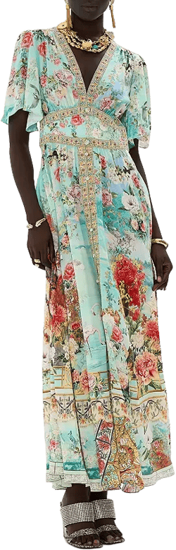 Camilla Printed Silk Dress in The Jewellery Museum