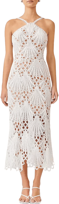 Elliatt Kaitlyn Cut Out Arrow Neck Midi Dress