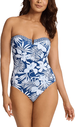 Tommy Bahama Island Cays Blooms Bandeau One Piece Swimsuit