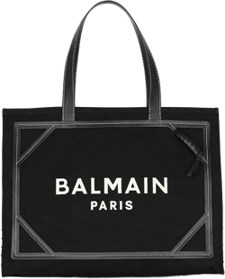 Balmain Women's B-Army 42 Monogram Canvas and Leather Tote Bag
