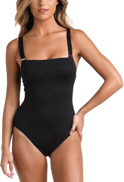 La Blanca Luxe Square Neck Tummy Control One Piece Swimsuit