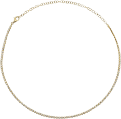 Moon & Meadow 14K Yellow Gold Diamond Tennis Necklace, 13"-18"