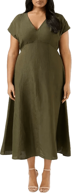 Estelle Plus Aubrey V Neck Midi Dress