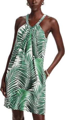 Tommy Bahama Silk Leaf Of Luxury Halter Mini Dress