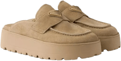 Prada Women's Suede Flatform Mules