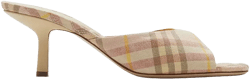Burberry Women's Check Linen Blend Mews Mules