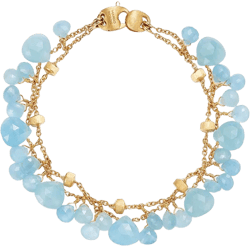 Marco Bicego 18K Yellow Gold Paradise Aquamarine Dangle Two Strand Bracelet - Exclusive  