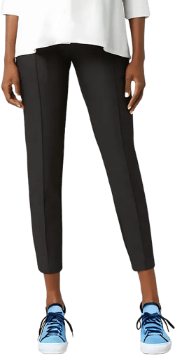 MARION Women's Slim Leg Over-Belly Maternity Dress Pants in Black Italian Stretch Suiting Fabric