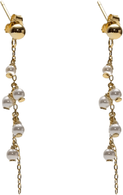 Argento Vivo 18K Gold Plated Sterling Silver Delicate Pearl Linear Drop Earrings 