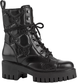 Gucci Women's GG Quilted Platform Combat Boots
