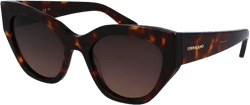 Ferragamo Classic Logo Geometric Cat Eyes, 55mm