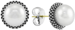LAGOS Sterling Silver "Luna" Cultured Pearl Stud Earrings