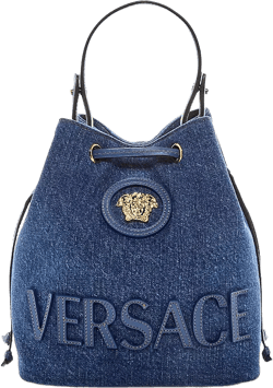 Versace La Medusa Denim Bucket Bag 