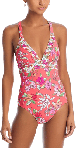 Tommy Bahama Summer Floral Tie Back One Piece Swimsuit
