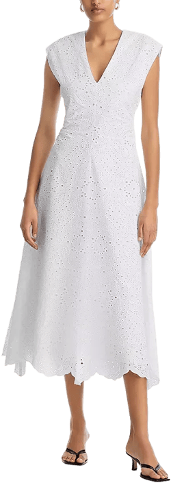 Veronica Beard Aven Eyelet Midi Dress