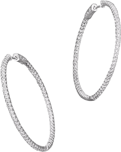 Diamond Inside Out Hoop Earrings in 14K White Gold, 2.0 tcw