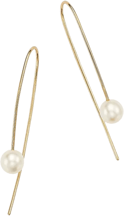 Zoë Chicco 14K Yellow Gold Wire Earrings with Cultured Freshwater Pearls