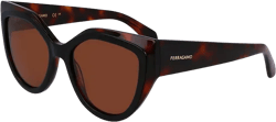 Ferragamo Colorblock Geometric Cat Eye Sunglasses, 53mm