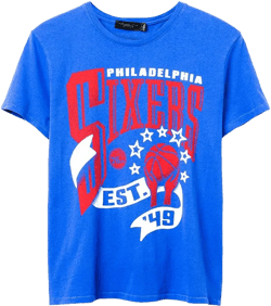 Junk Food Clothing Women's NBA Philadelphia 76ers Banner Vintage Tee